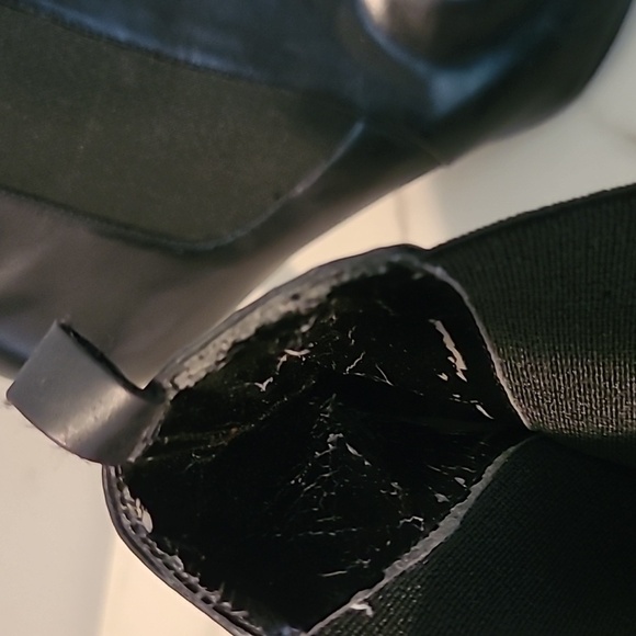 Lauren Ralph Lauren Black Leather Pointed Toes Chelsea Ankle Sock Boots Wmns 9 - Picture 12 of 13